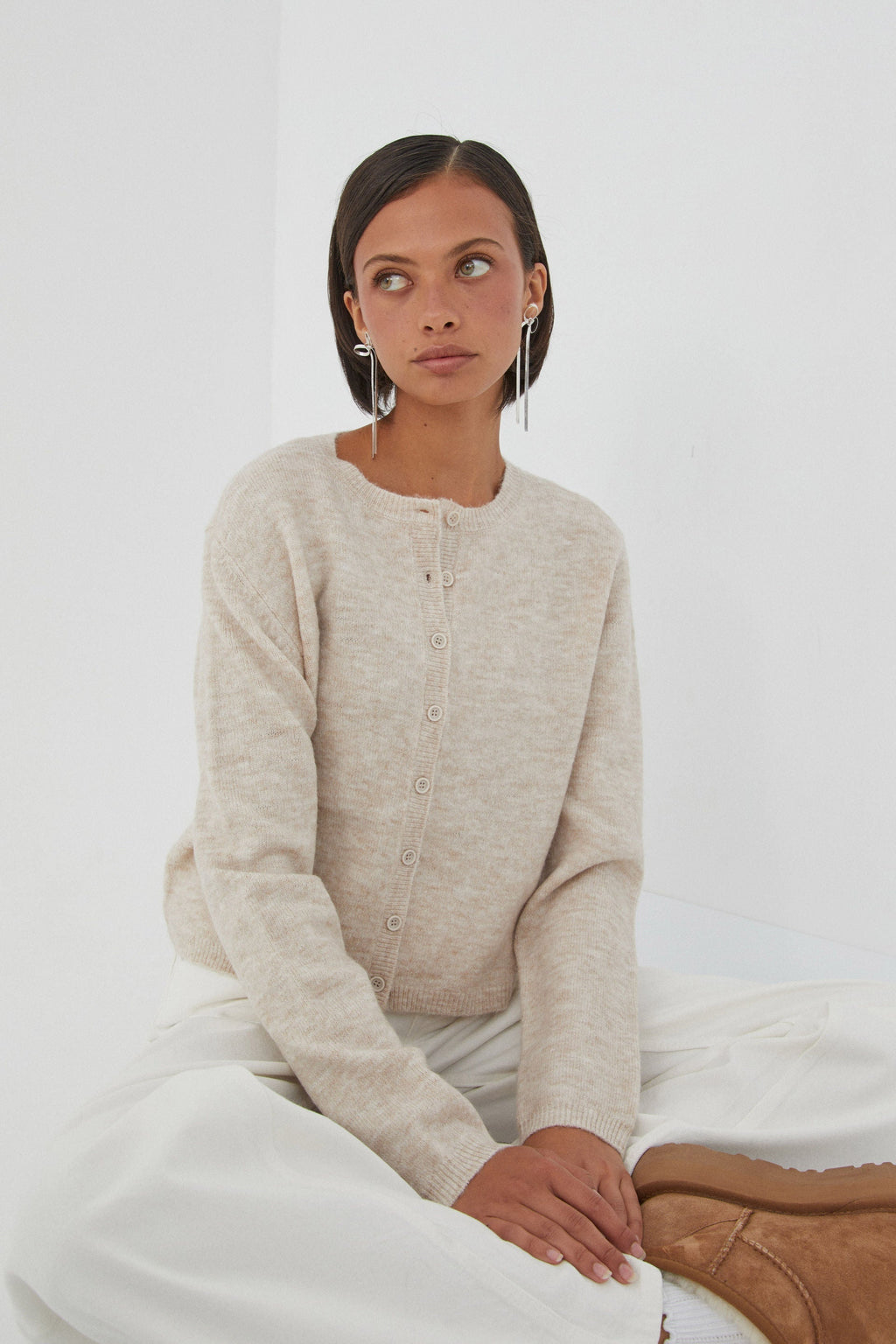 GR | Colorful solid-color women's cardigan