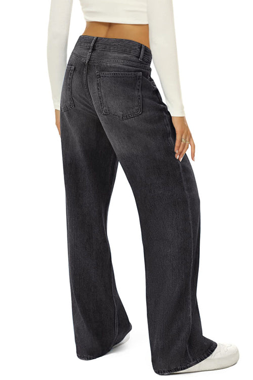 GR | Rosiedress Lässige Weite Beinhosen Aus Zerrissenem Denim