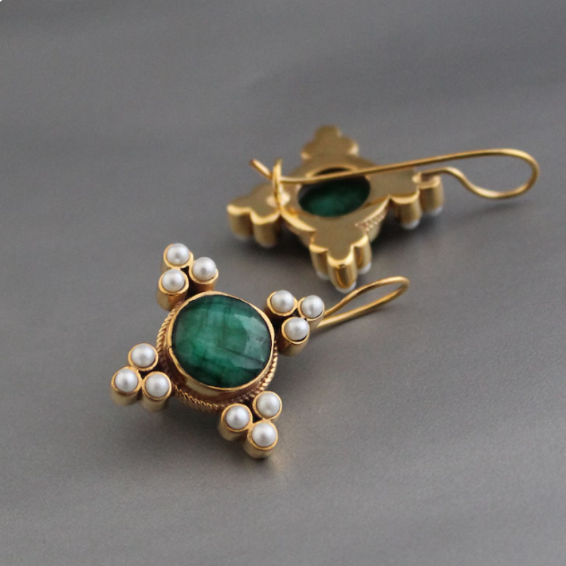 GR | Pearl Vintage Drop Earrings Gold Plated