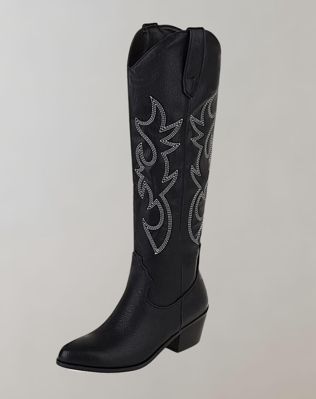 GR | Embroidered knee-high western boots