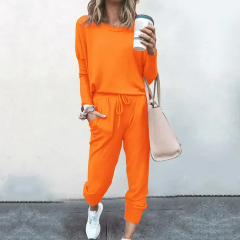 GR | Women's Loungewear Set, Comfortable Two-Piece with Drawstring and Long-Sleeved Shirt