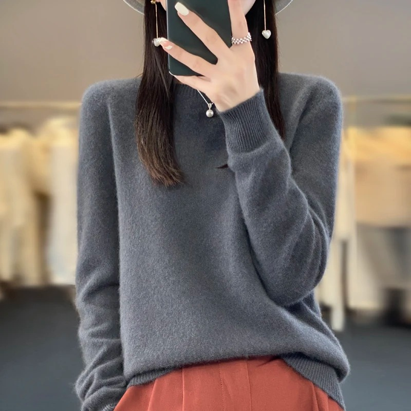 GR | Cashmere Pullover Damen Stilvoller Rundhals, Weich & Komfortabel