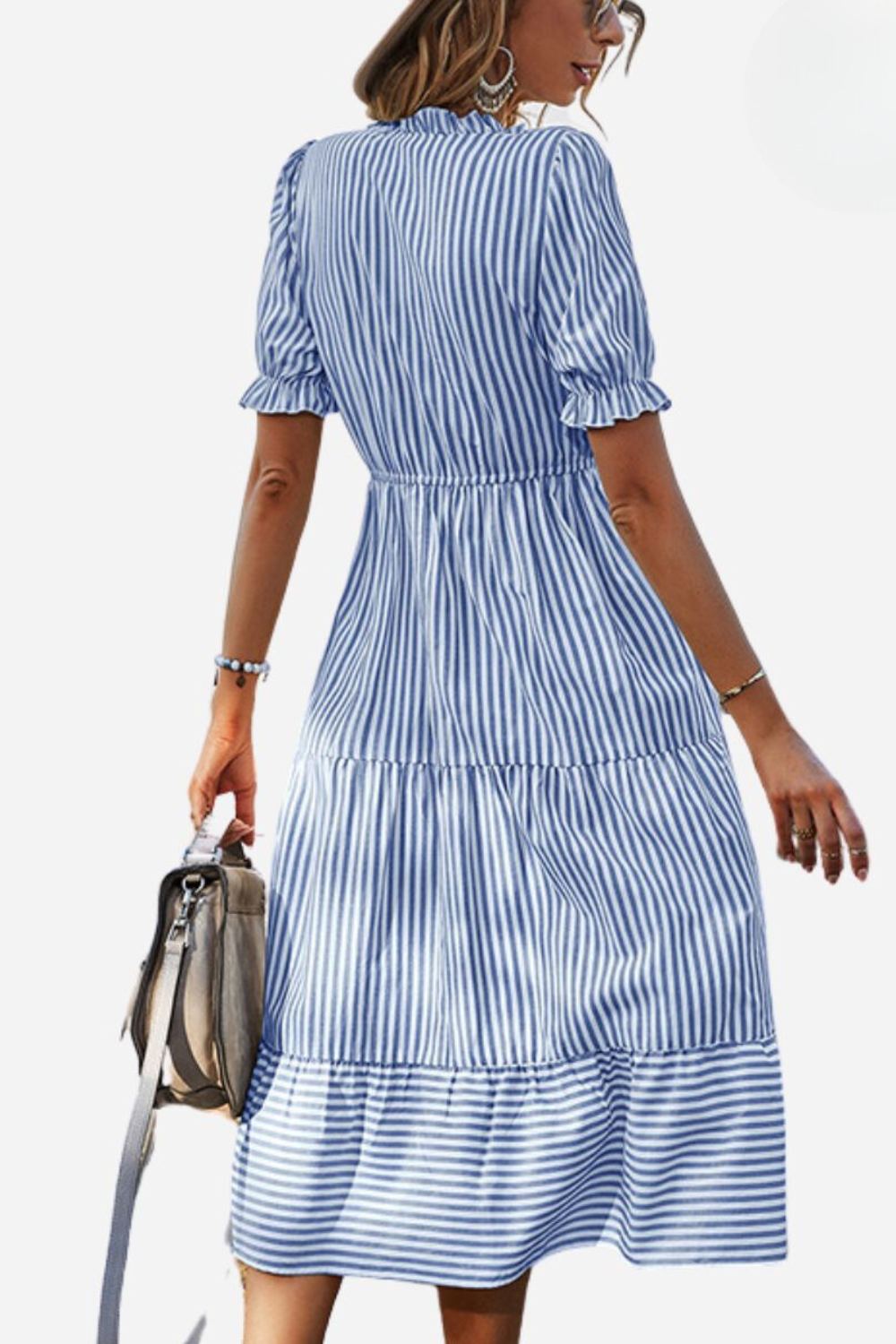 GR | Gestreiftes Midikleid Mit Quasten Für Damen