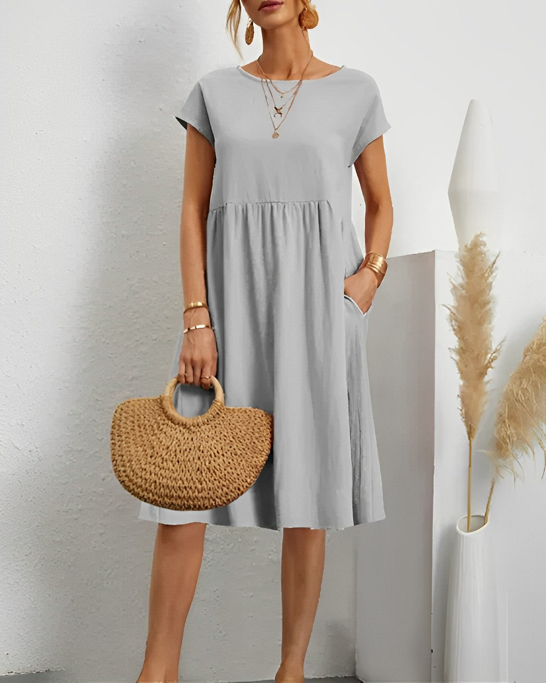 GR | Midi-Kleid mit Seitentaschen