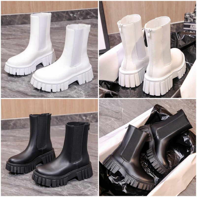 GR | Damen Stiefel Modische Plateaustiefel Mit Slip on Design, Alltagstauglich