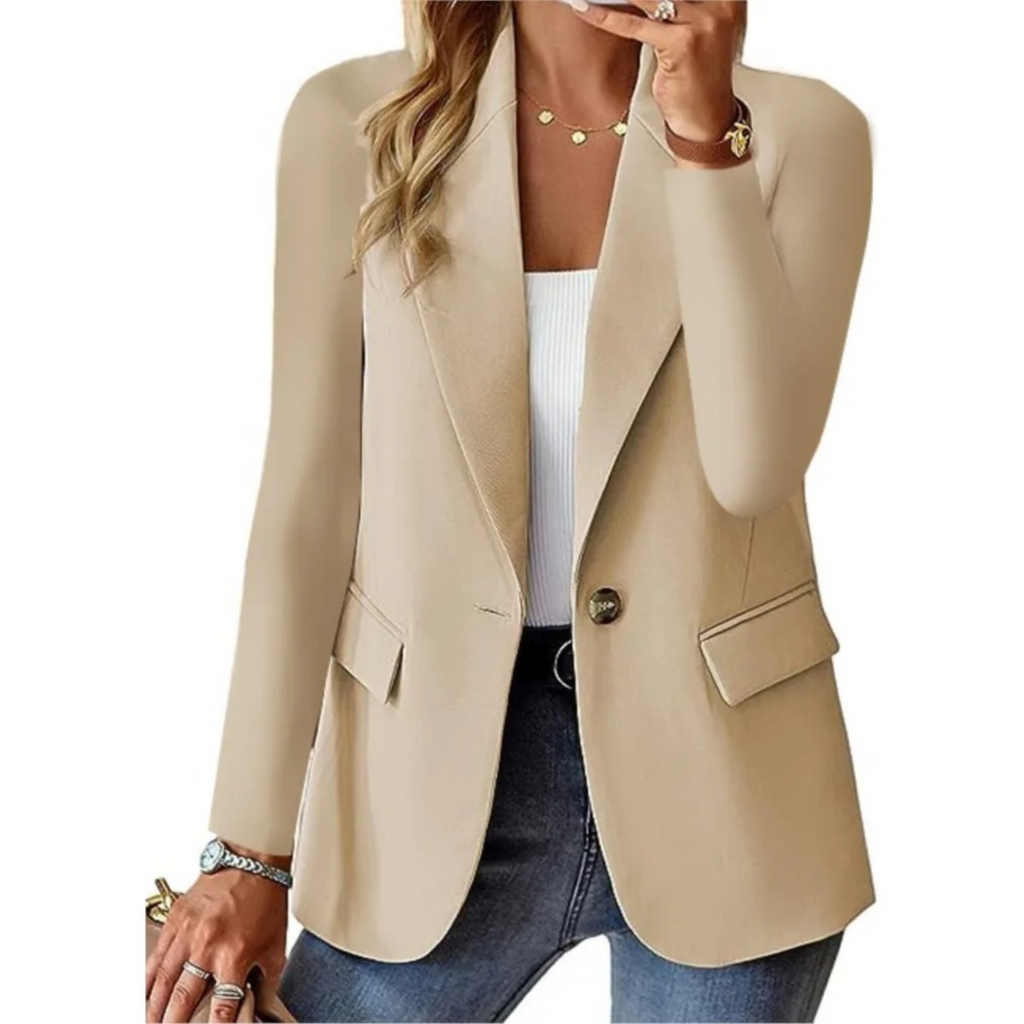 GR | Casual fitted long-sleeved jacket with buckle, women's blazer