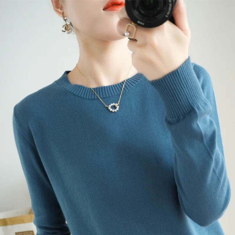 GR | Cashmere Pullover Damen Klassischer Rundhals, Weich & Atmungsaktiv
