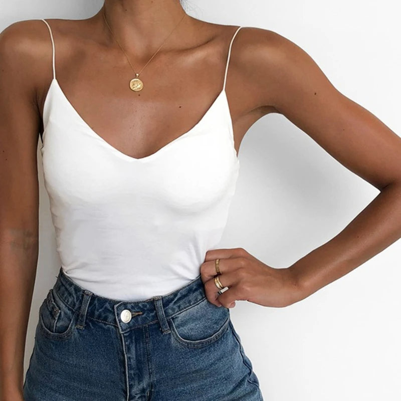 GR | V-neck Spaghetti Top