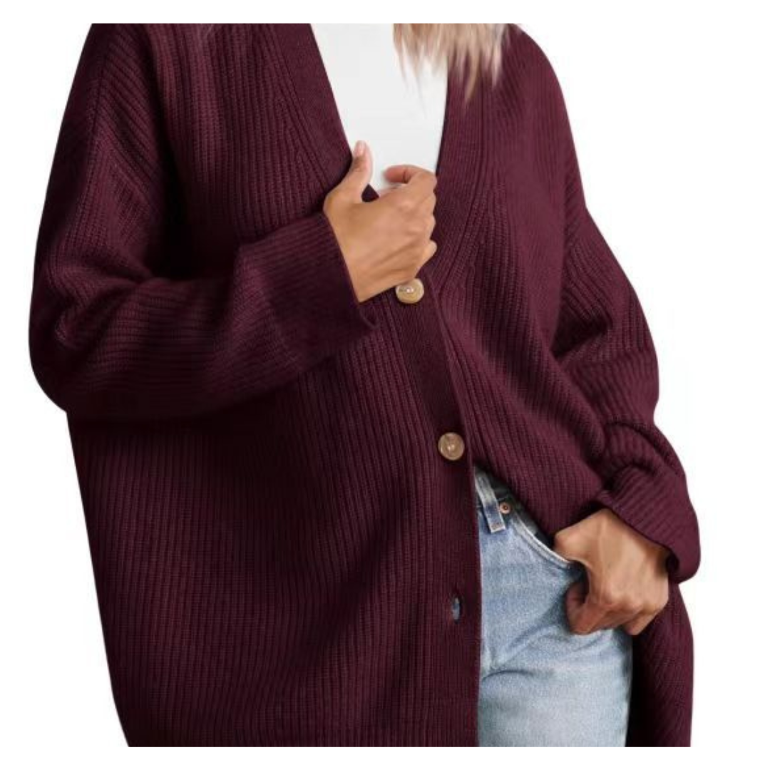 GR | Chic Oversized Cardigan with Buttons for Women