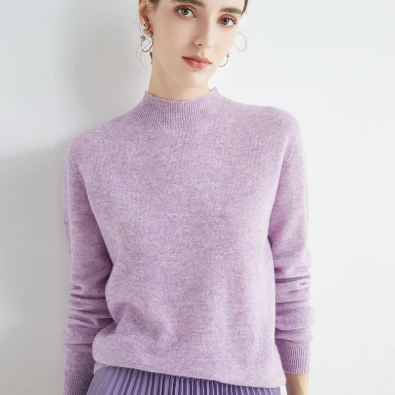 GR | Women's Cashmere Round Neck Sweater - Soft and Lightweight Knit Sweater