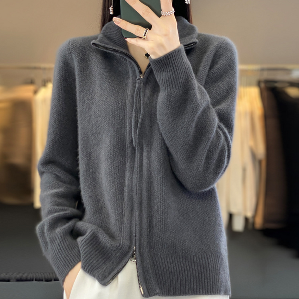 GR | Elegant and comfortable zip-up cardigan