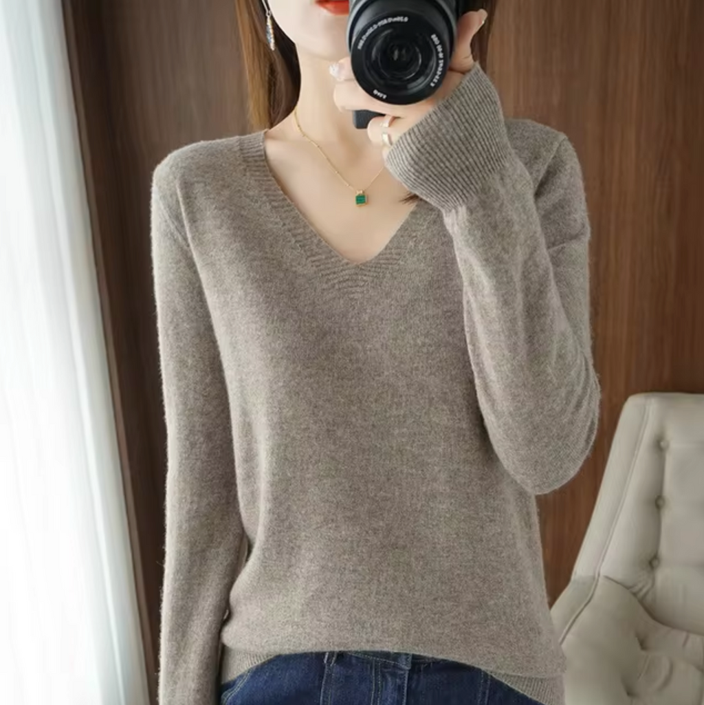 GR | V-Ausschnitt Strickpullover