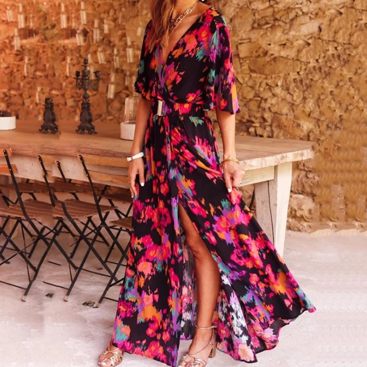 GR | Stylish wrap maxi dress for every occasion