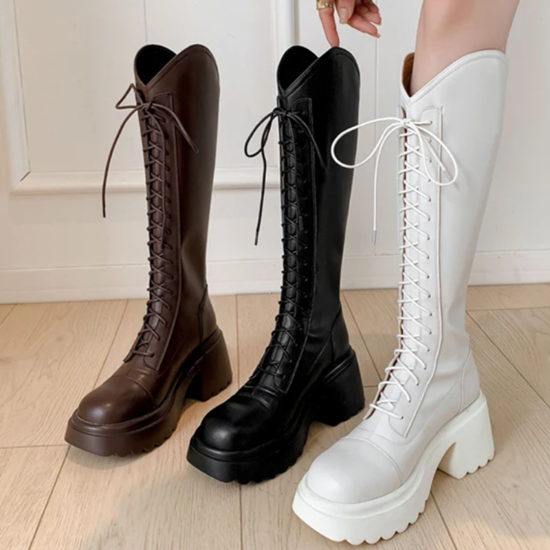GR | High Boots Women's Boots with Laces and Sturdy Heel