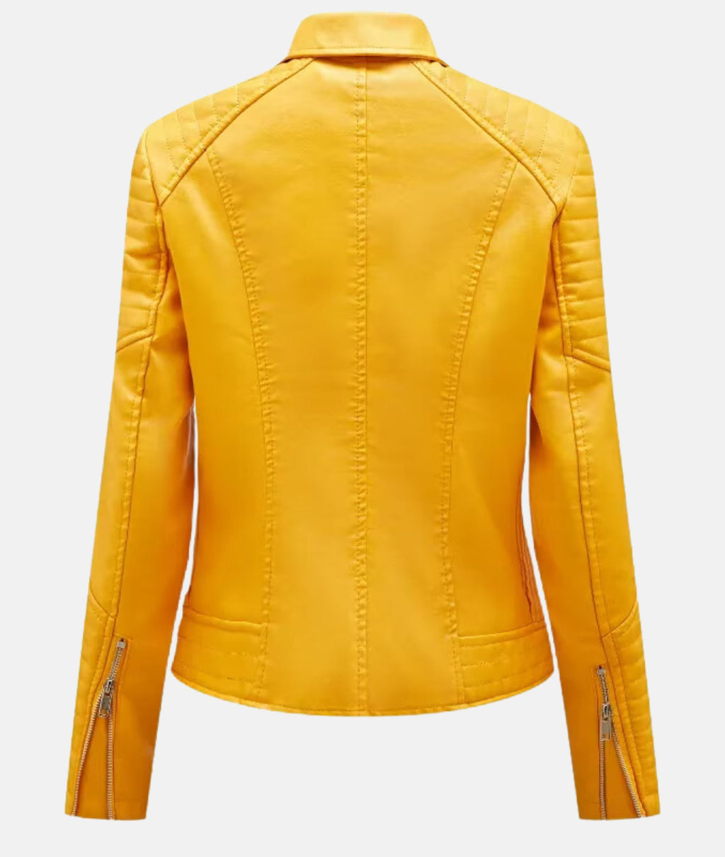 GR | Women's leather jacket without hood - Stylish biker jacket
