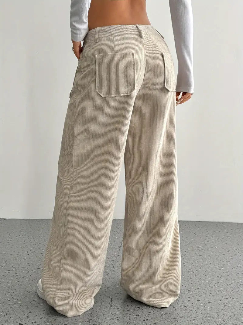 GR | Cordhose Mit Weitem Bein Für Frauen