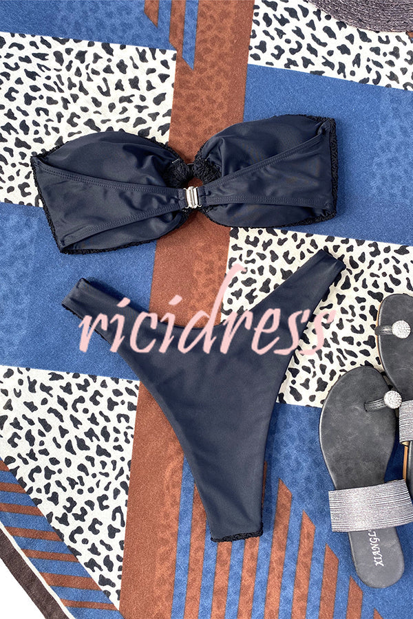 GR bandeau bikini with a ring neckline