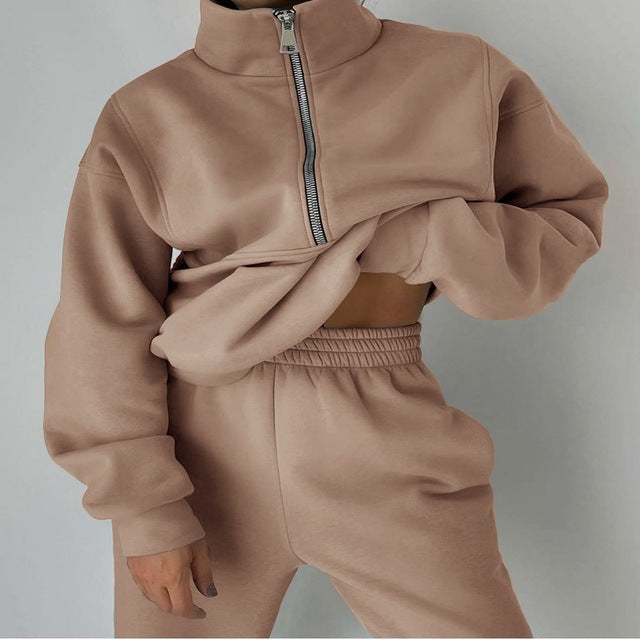 GR sweatshirt and trousers for women's clothing with zipper 