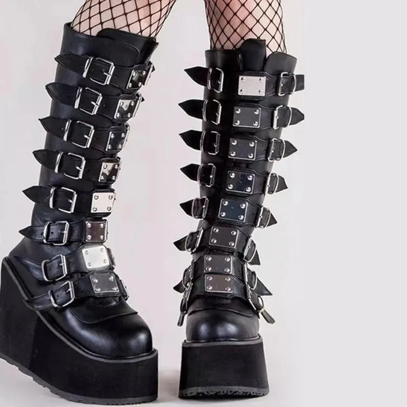 GR | Zip Up Chunky High Heel Boots