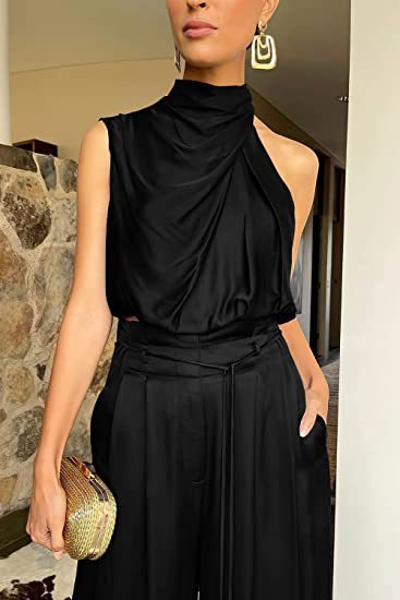 GR | Casual Sleeveless Top with Midriff and Wide Legs 2-Piece Set Women's Clothing