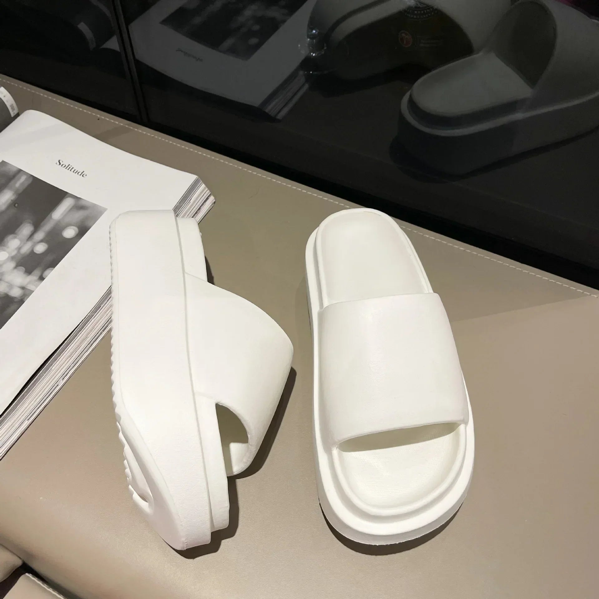GR - Non-slip elevated platform EVA slippers for women