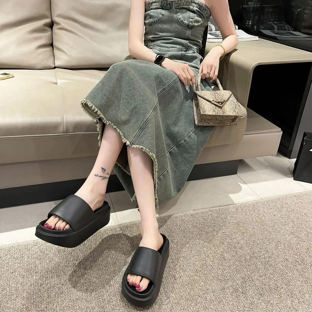 GR - Non-slip elevated platform EVA slippers for women