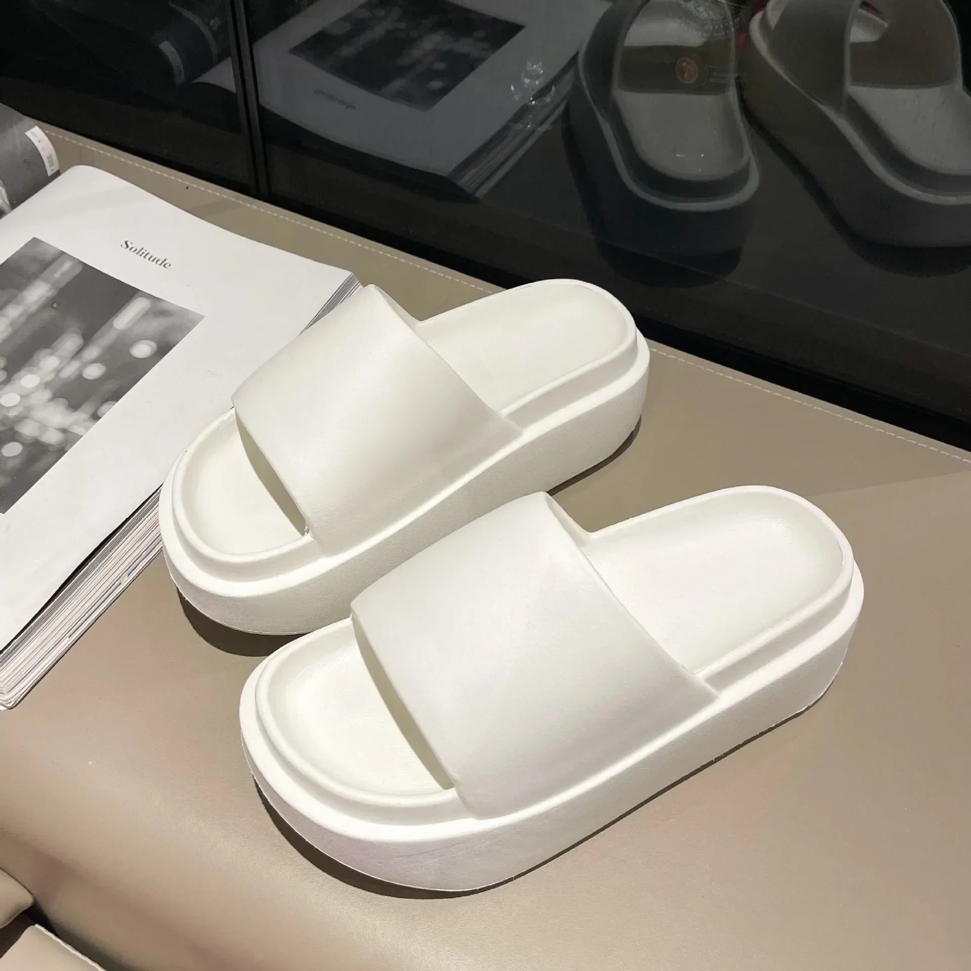 GR - Non-slip elevated platform EVA slippers for women