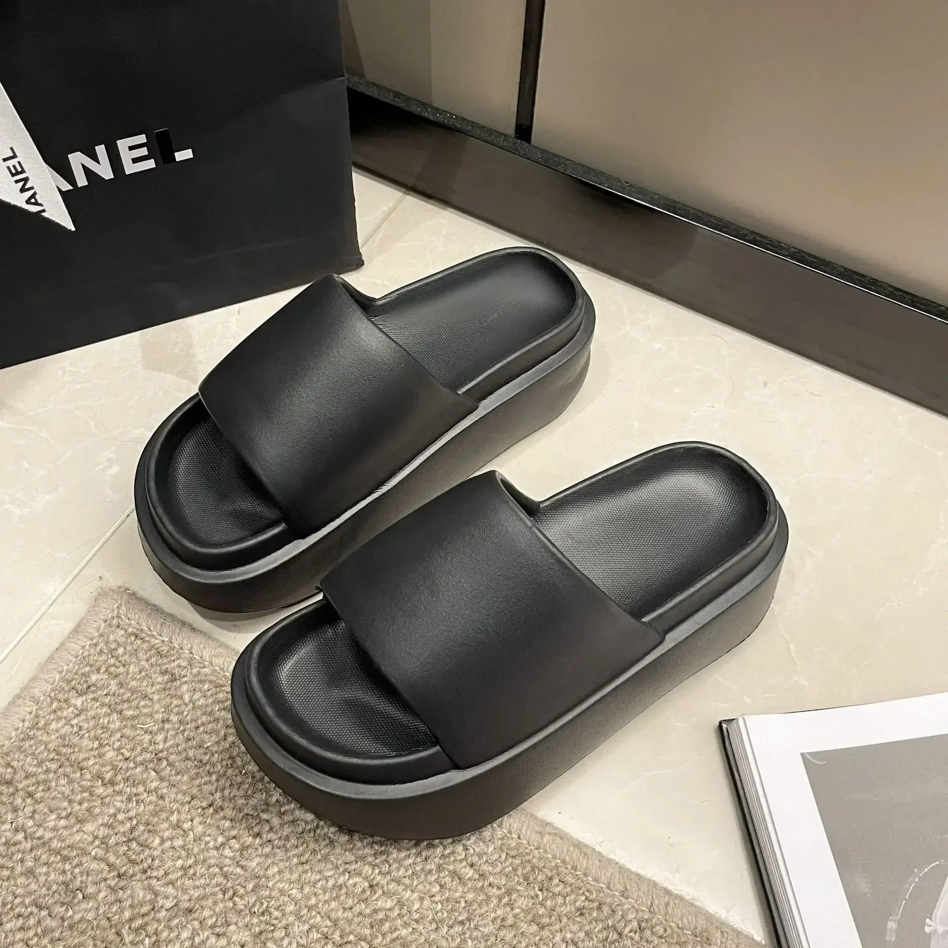 GR - Non-slip elevated platform EVA slippers for women