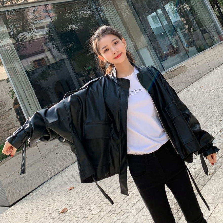GR | Women's Leather Jacket with Box Cut
