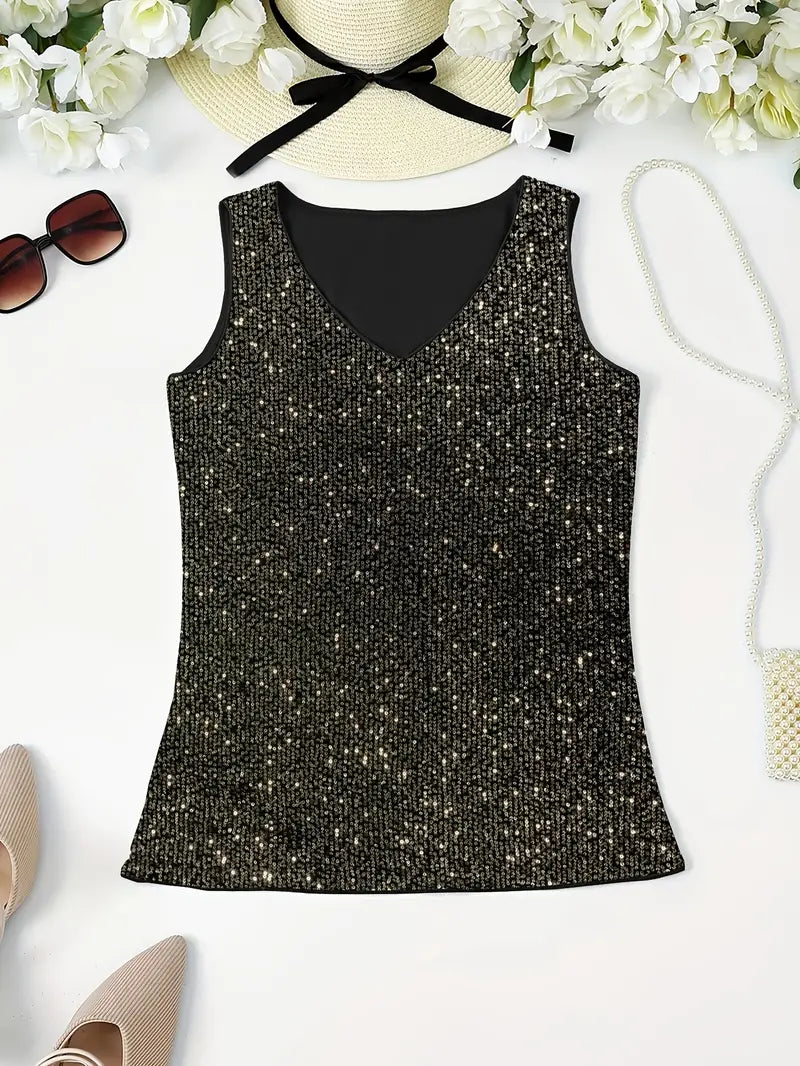 GR | Elegant sleeveless top with sequins