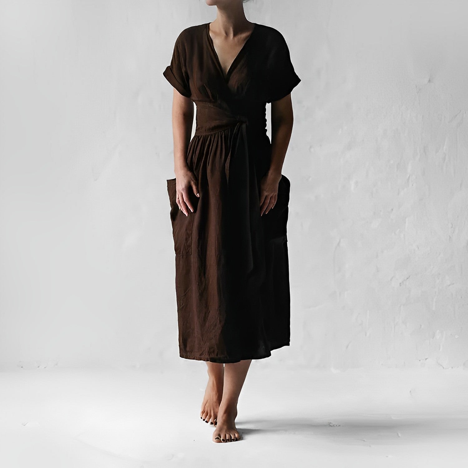 GR - Knit dress with lacing and pockets