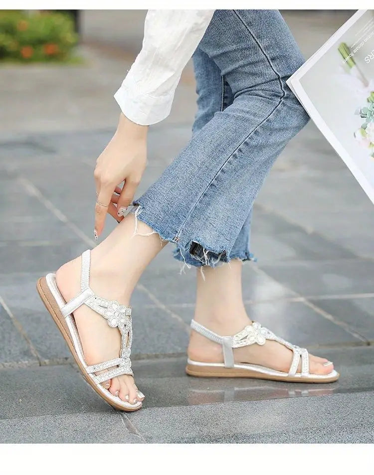 GR Flat Sandals - Chic - Elastic Ankle Strap