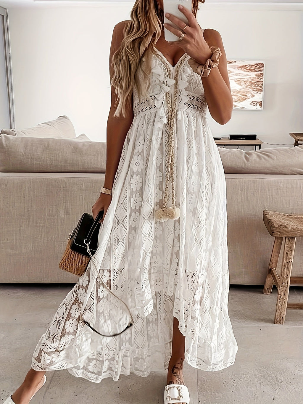 GR | V-neck maxi dress for women