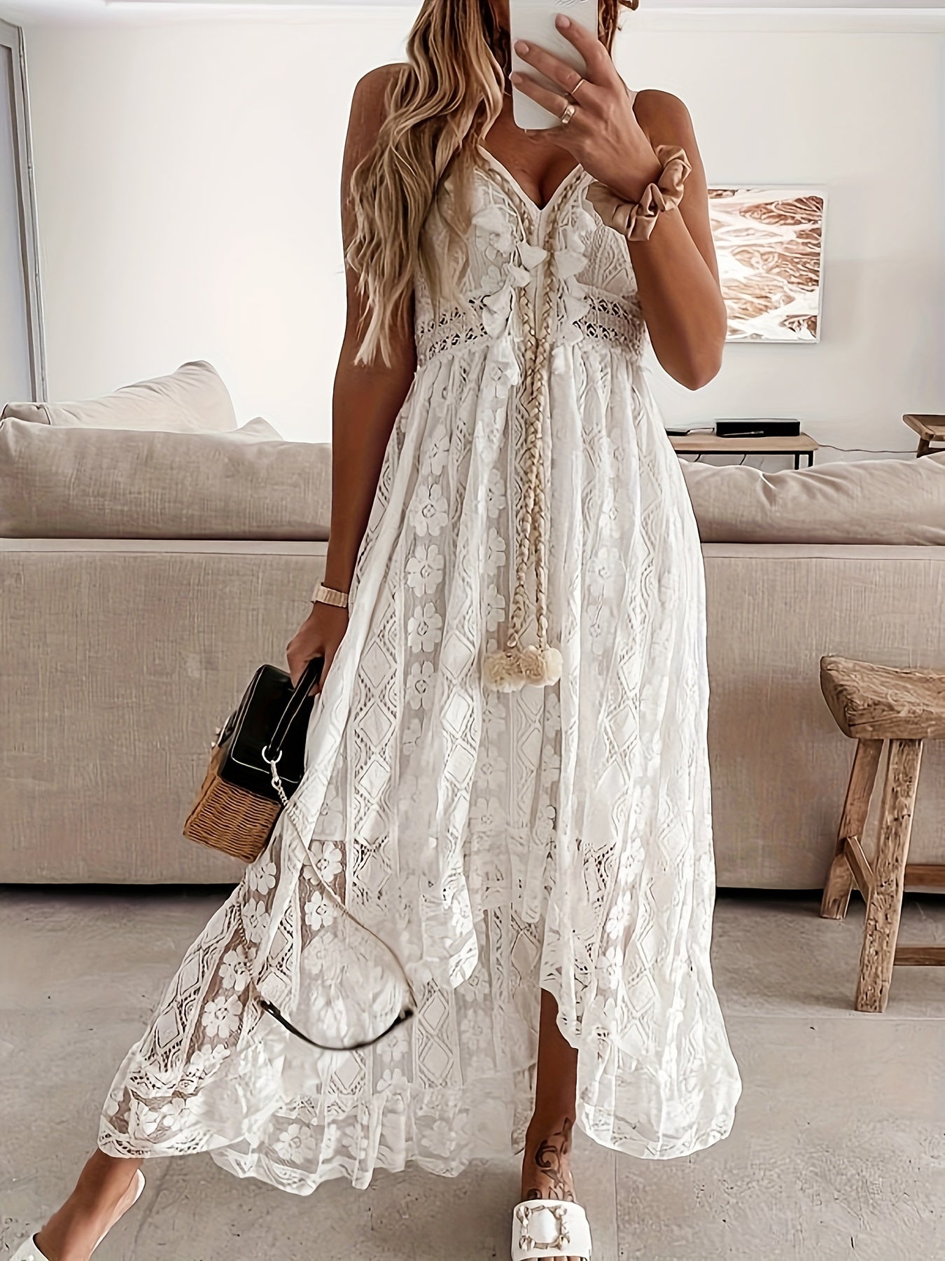 GR | V-neck maxi dress for women
