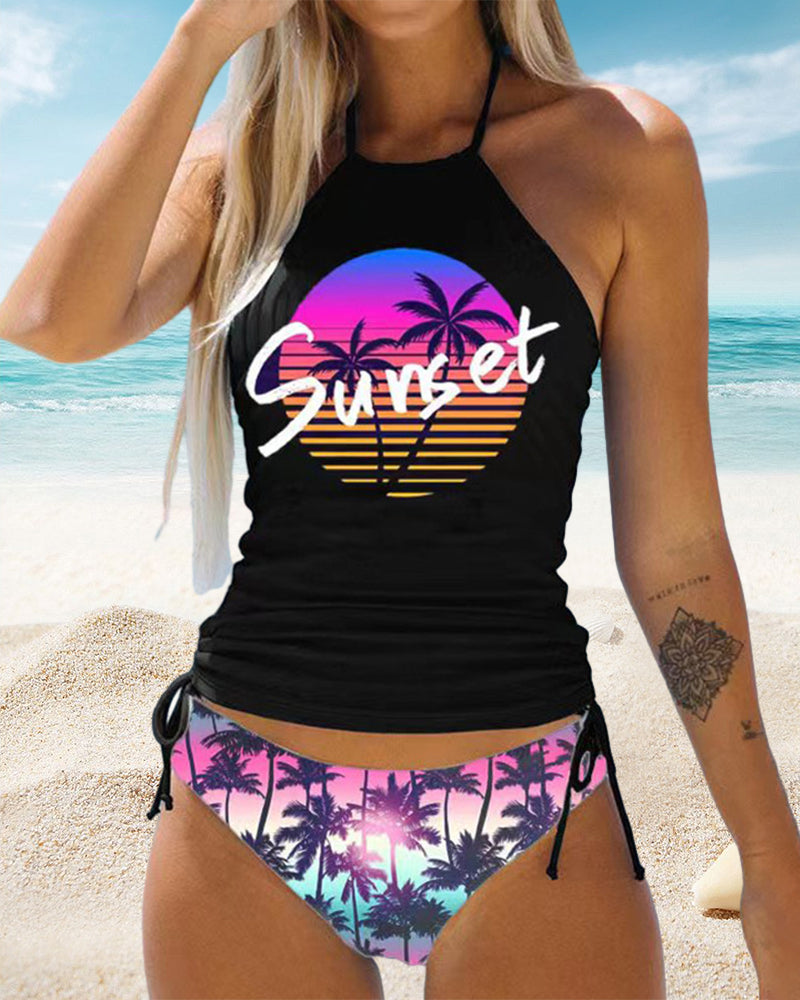 GR | Swimsuit set with palm motif