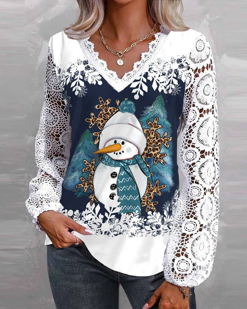 GR | Christmas snowman pattern shirt