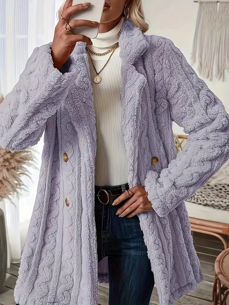 GR | Soft, solid-color thermal coat with long sleeves