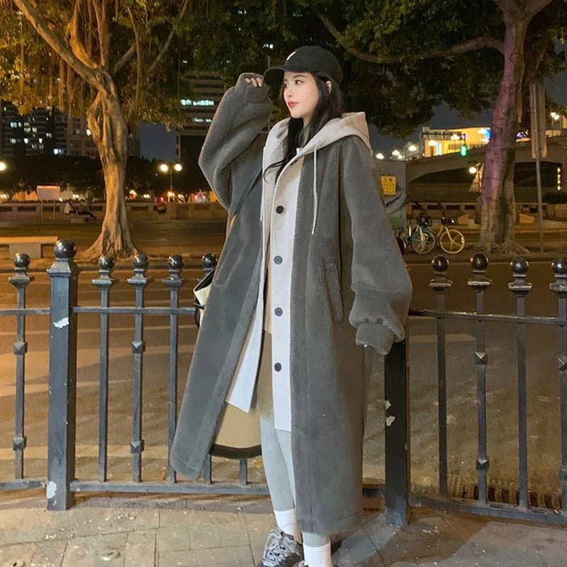 GR - Women's Color-Block Teddy Coat