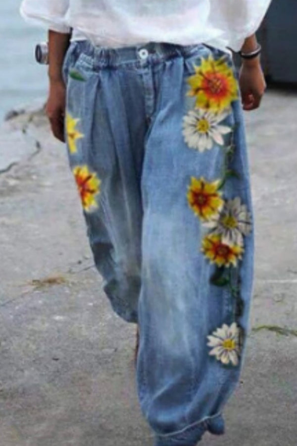 GR | Bohemian Floral Printed Oversized Harem Pants 