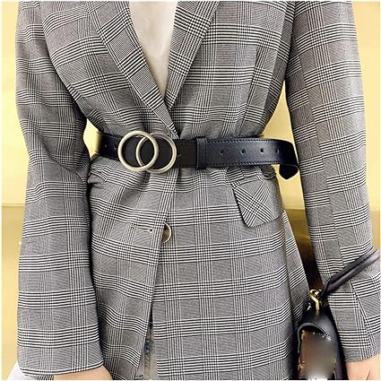 Beltona - Women's leather belt with O-ring buckle 