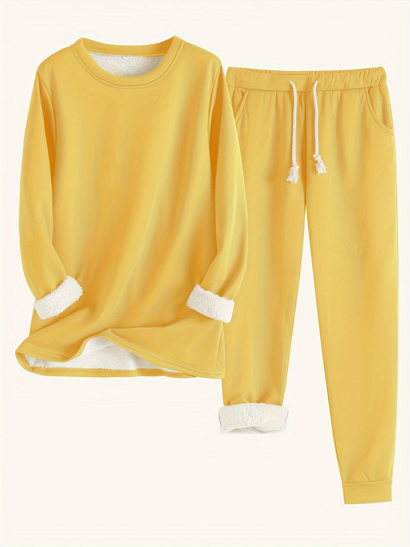 GR | Stylish Winter Casual Thermal Sweatshirt and Jogging Pants Set for Women