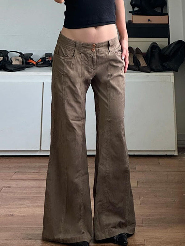 GR | Amerikanische Retro Low Waist Split Schlaghose