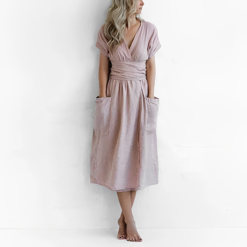 GR - Knit dress with lacing and pockets