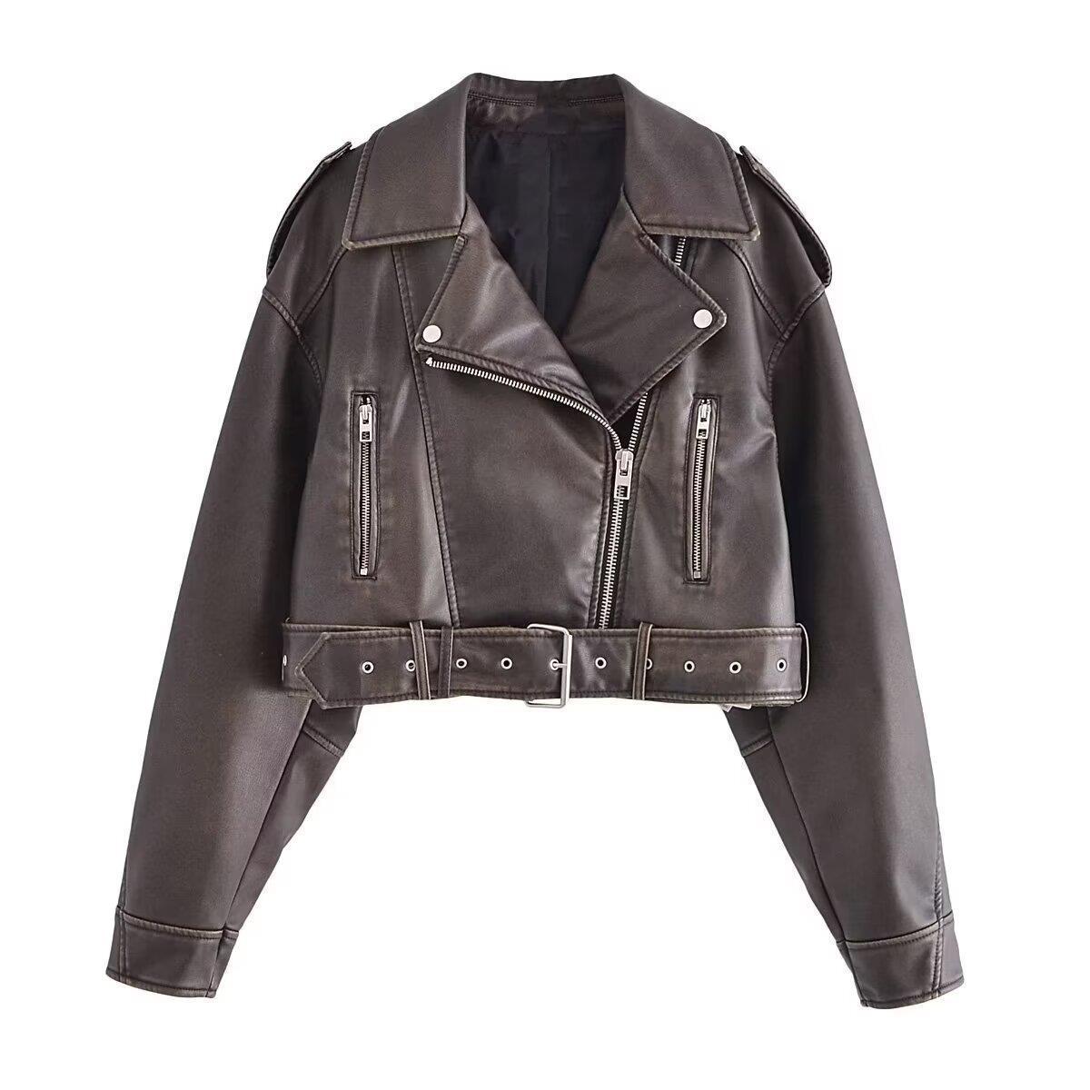 GR | Washable, Gradient Leather Jacket for Women*