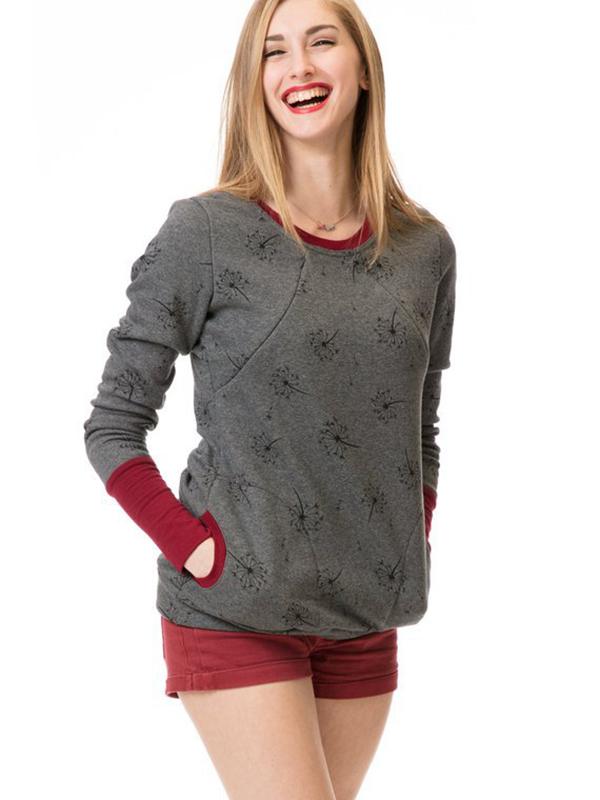 GR | Maternity chaps, nurse sweatshirts, floral print, pockets, zipper, nursing wear