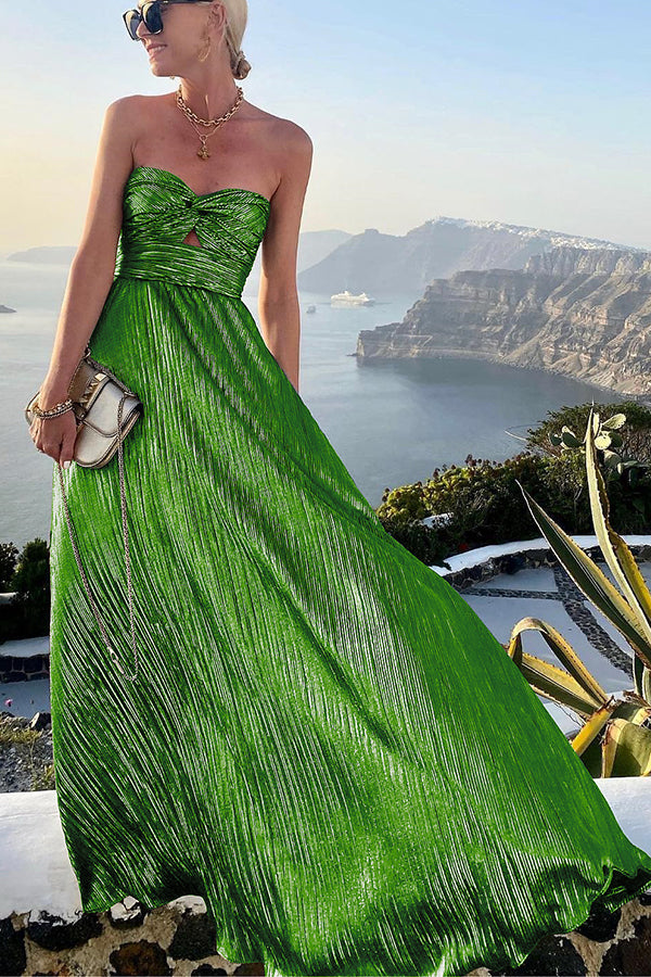 GR | Shoulder Shimmer Maxi Dress Elegant, Lightweight & Perfect for Evening Glam