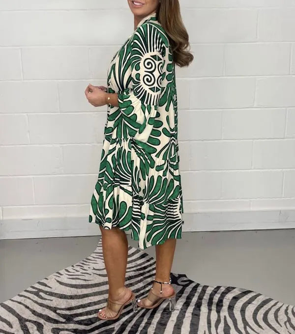 Elegant summer dress with a V-neck
