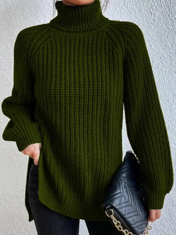 GR Dresden – Roll-neck sweater with raglan sleeves and slit hem 