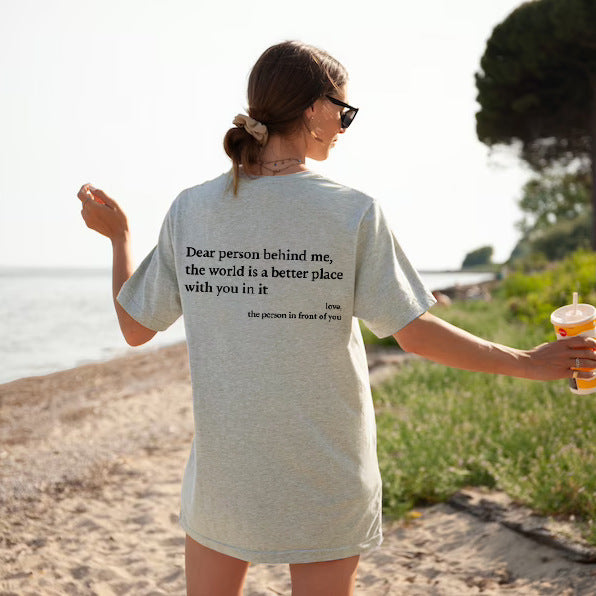 GR | Damen T-Shirt Mit Rundhalsausschnitt Und Slogan