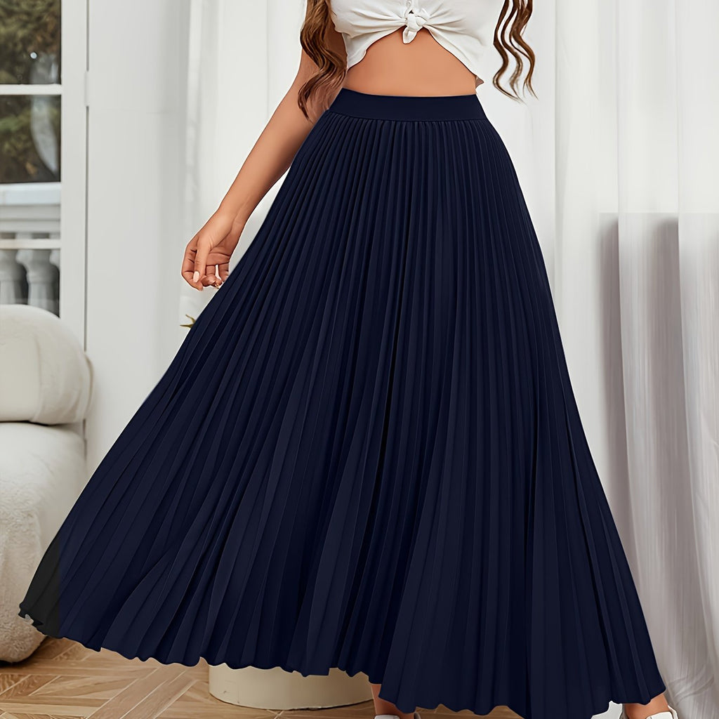 GR | Pleated plain curly skirt